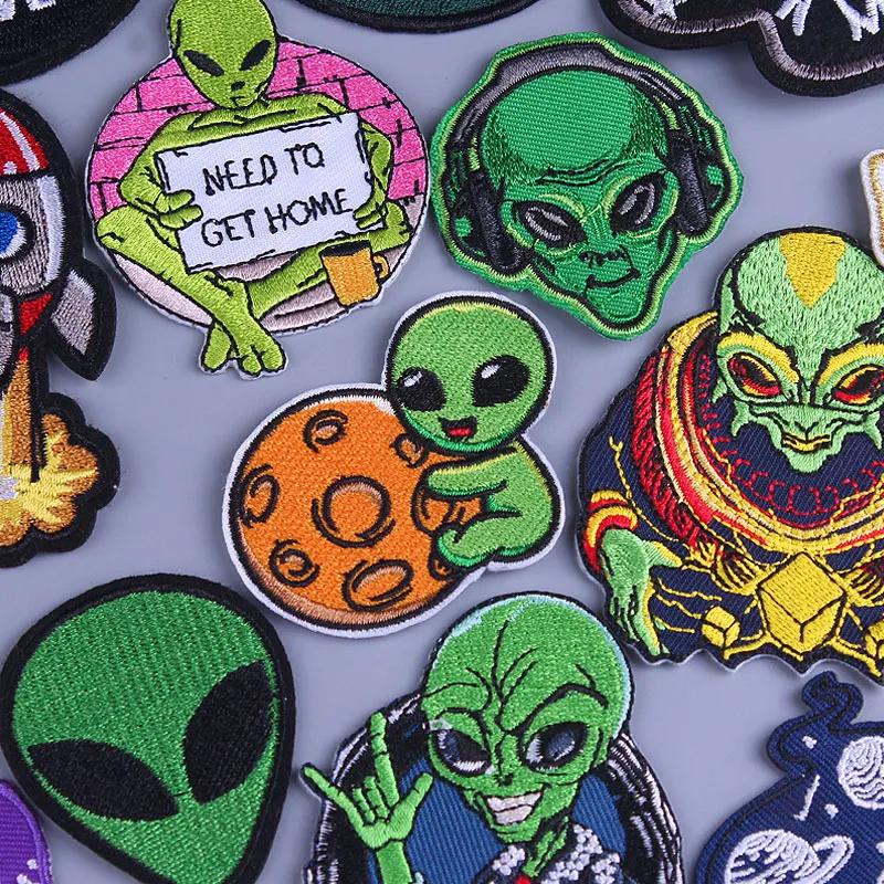 Astronaut Planet Patches On Clothes Alien UFO Iron On Patches For Clothing Thermoadhesive Patches For Clothing Patch For Clothes