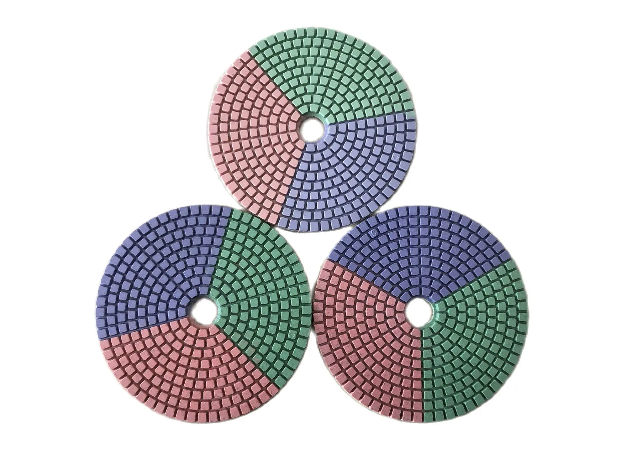 4 Inch 100mm Three Colors Abrasive Flexible Disc Diamond Wet Polishing Pad For Grinding Granite Stone Concrete Marble