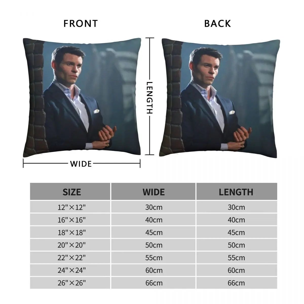 The Vampire Diaries Elijah Mikaelson Square Pillowcase Polyester Linen Velvet Printed Zip Decor Home Cushion Case 45x45