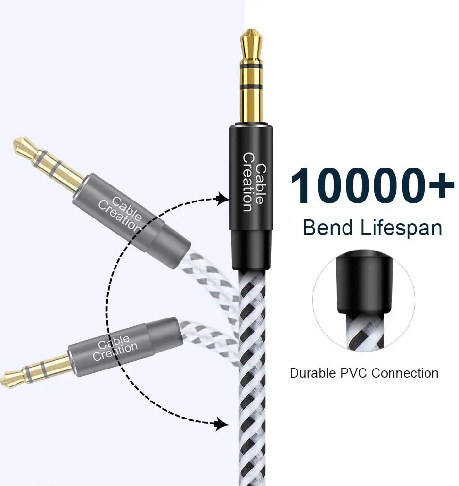 Aux cabo 3/6/10ft 3.5mm cabos de áudio estéreo auxiliar para o carro compatível com telefones fones de ouvido casa alto-falante estéreo