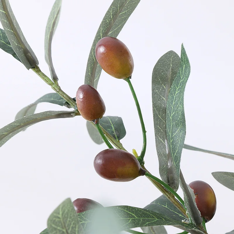 Künstliche Pflanzen, olivgrüne Blätter, Äste, Neujahr, Obst, Foto-Requisiten, Zuhause, Zimmer, Hochzeit, Outdoor, Innenbereich, Dekoration, Geschenk, Seide – Detail 3