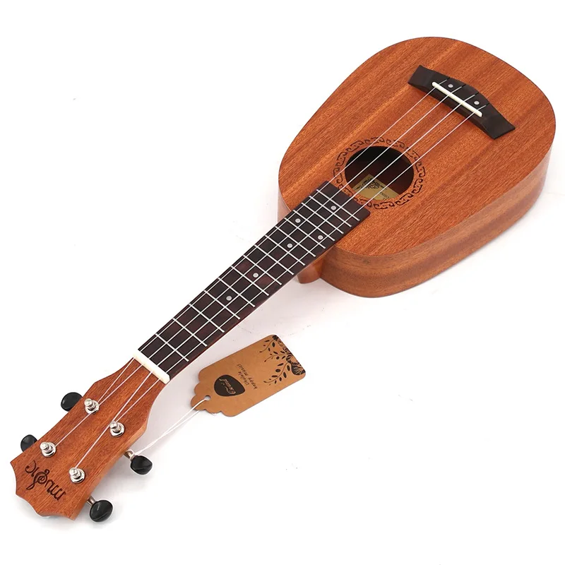 JLM 21 Inch Ukulele Mahogany Pineapple Barrel Type Soprano Ukelele Mini Guitar 4 Stings Hawaiian Uku Musical Instrument