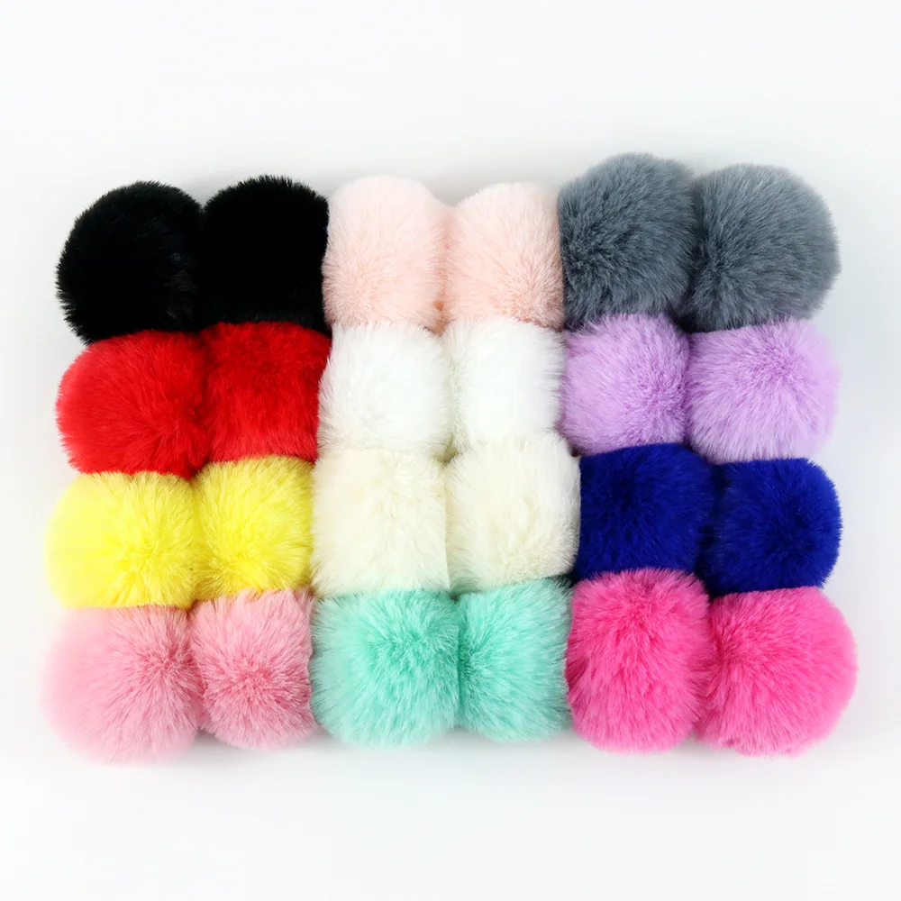 Mixed Color DIY 4-5cm Faux Rabbit Fur Pompom Artificial Fur Balls Fur Pom Pom For Hats Cap For Scarf Gloves Keychain H291