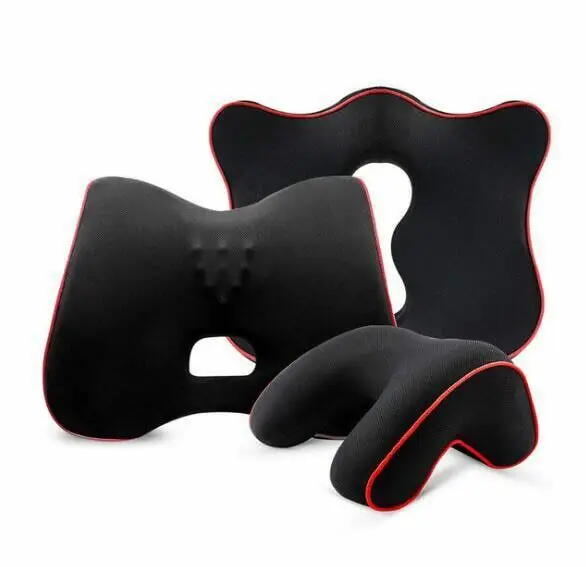 Car Seat Cushion and Back Support Pillow Set Memory Foam Relieve Seat Health Care Cushion