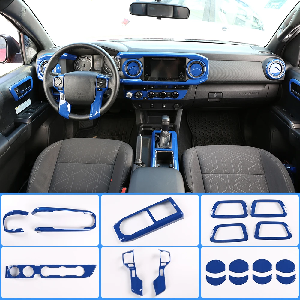 

Car Steering Wheel Dashboard Gears Panel,Inner Handle Frame Sticker,For Toyota Tacoma 2016-2020,Interior Modification Accessory