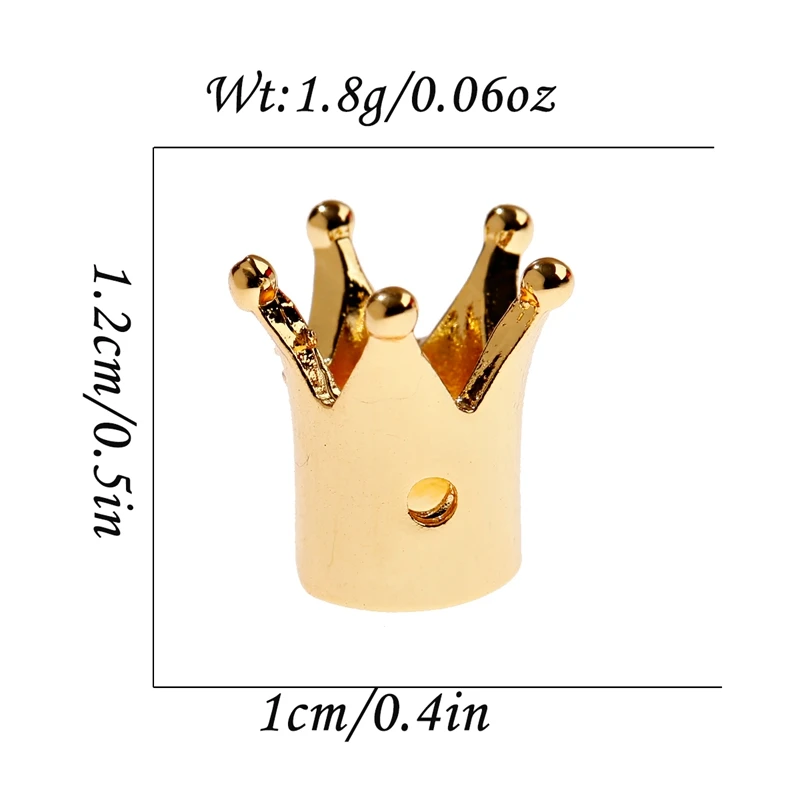 5pcs/lot Wholesale Fashion Crown Copper Beads For Making Bracelet Beads DIY Bracelet Spacer Accessories