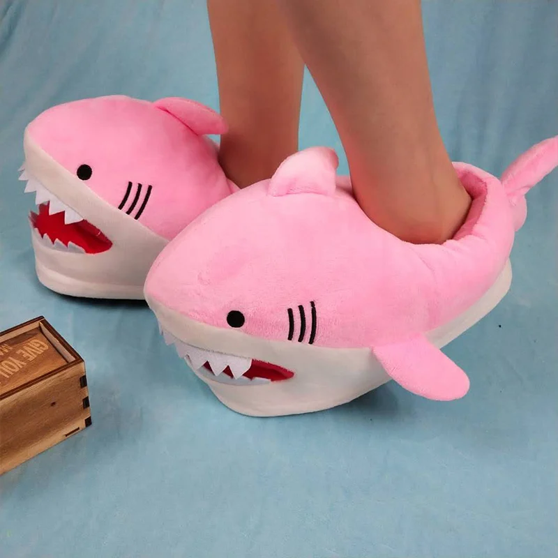 Funny House Slippers Unisex Designer Shark Shoes Girls Keep Warm Bedroom Fur Slides Womens Shoes 2022 New Arrival Animal Slipper