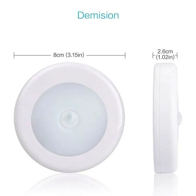 LED Motion Sensor Light PIR Wireless Night Cabinet Closet Stair Lamp White Detector Hallway Pathway Closet Wall Lamp with Magnet