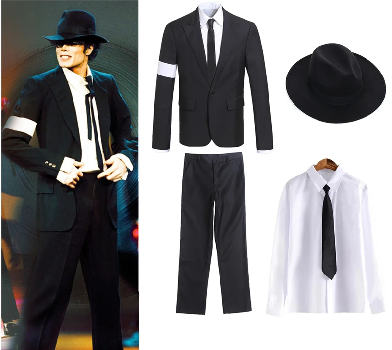 Good quality Michael Jackson Dangerous Modern suit necktie Cosplay Mechanical dance Hip hop Stage costume coat Jacket glove