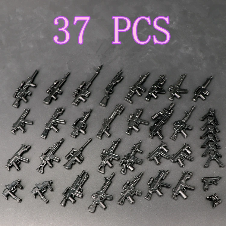 MOC Waffen Gewehr Pistole Ausrüstung Set Pistolen Militär Waffen Kompatible Figuren Baustein Ziegel Mini Kinder Spielzeug Hobbys