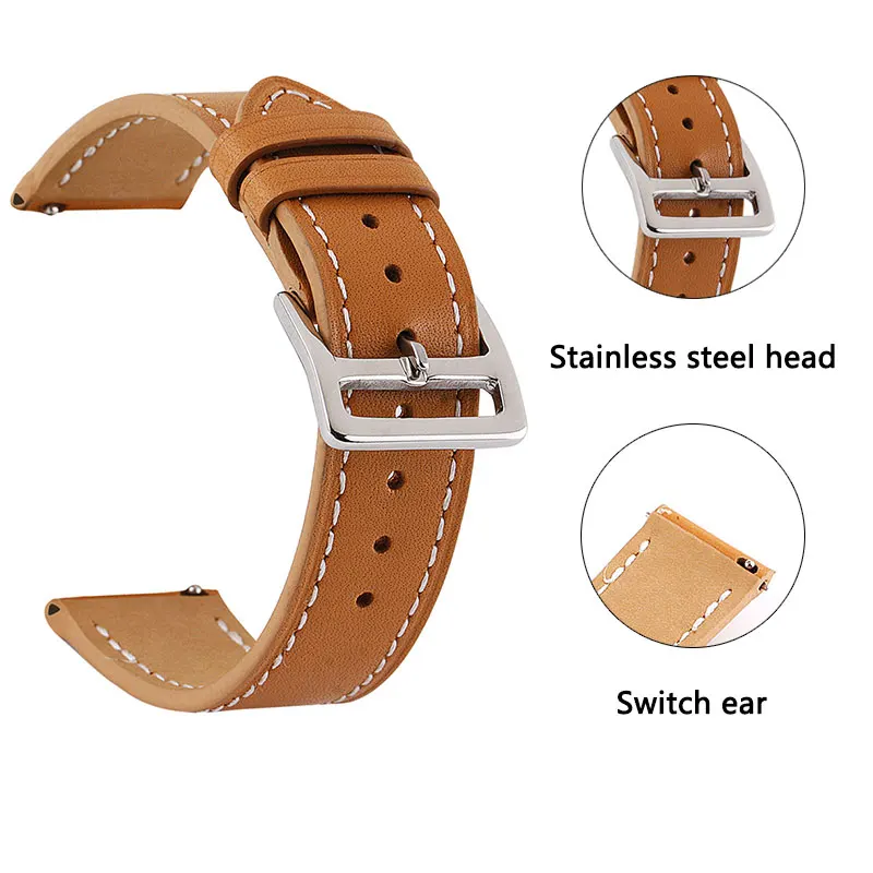 UTHAI Z25 Geniune Calf Leather watch Strap 20mm 22mm High-end For-Hermes Bracelet 18-24mm For Samsung Gear S3 Watch Band