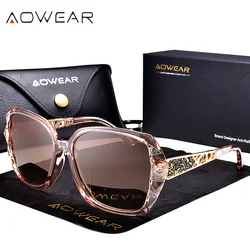 AOWEAR Luxury Square Oversized Sunglasses Women Polarized Brand Design Vintage Sun Glasses Ladies Outdoor Shades Eyewear Oculos