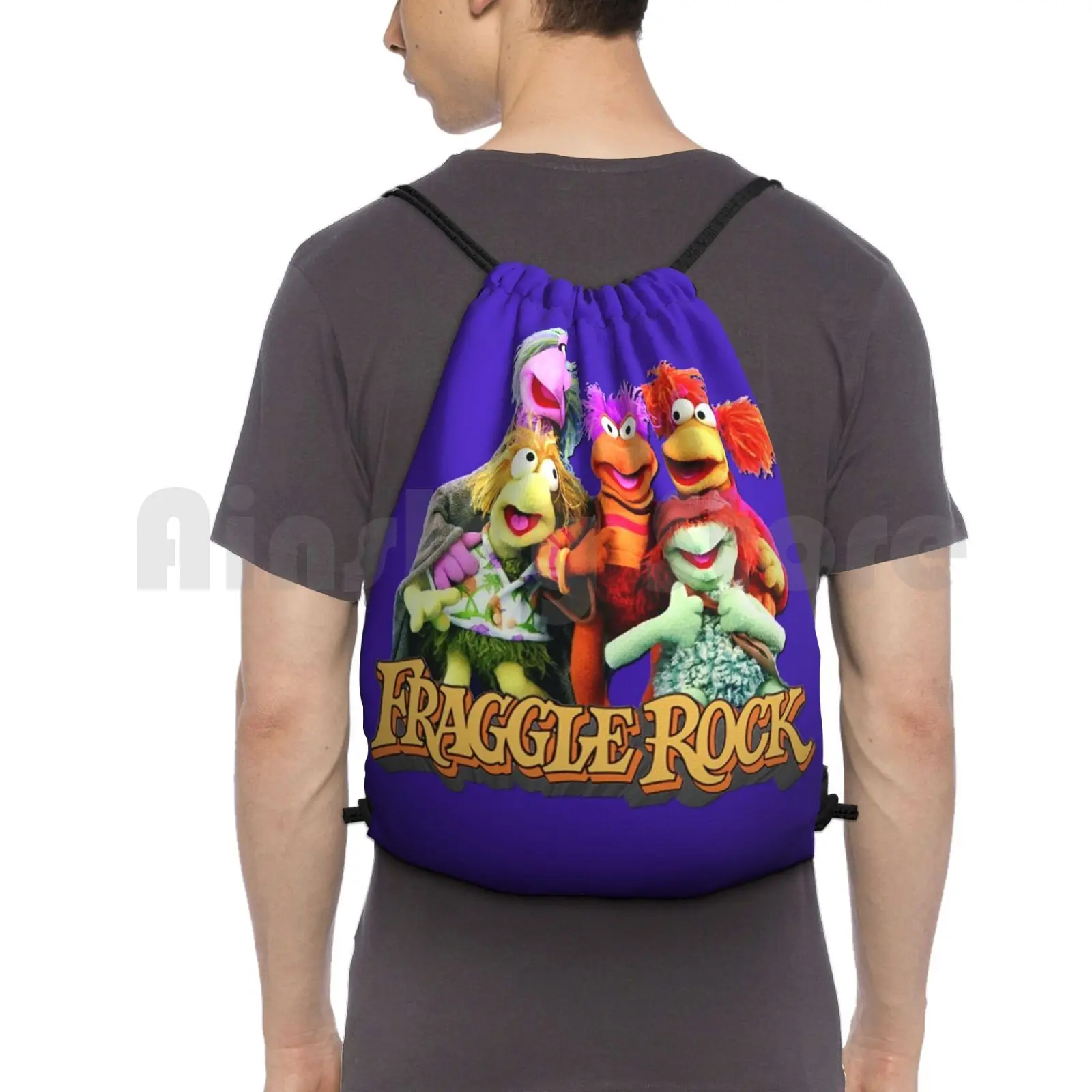 

Fraggles! Backpack Drawstring Bag Riding Climbing Gym Bag Fraggles Fraggle Eighties Cartoons Trending Cute Cool Cartoon 80s