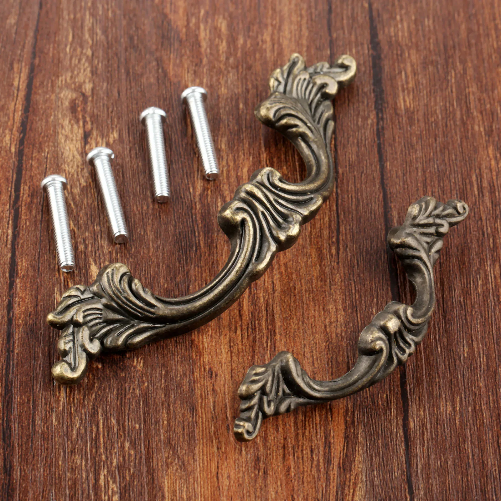 1set Retro Handle Vintage Antique Bronze Pull Europe Style 116mm/81mm Knob Cupboard Door Kitchen Cabinet Drawer Wood Jewelry Box