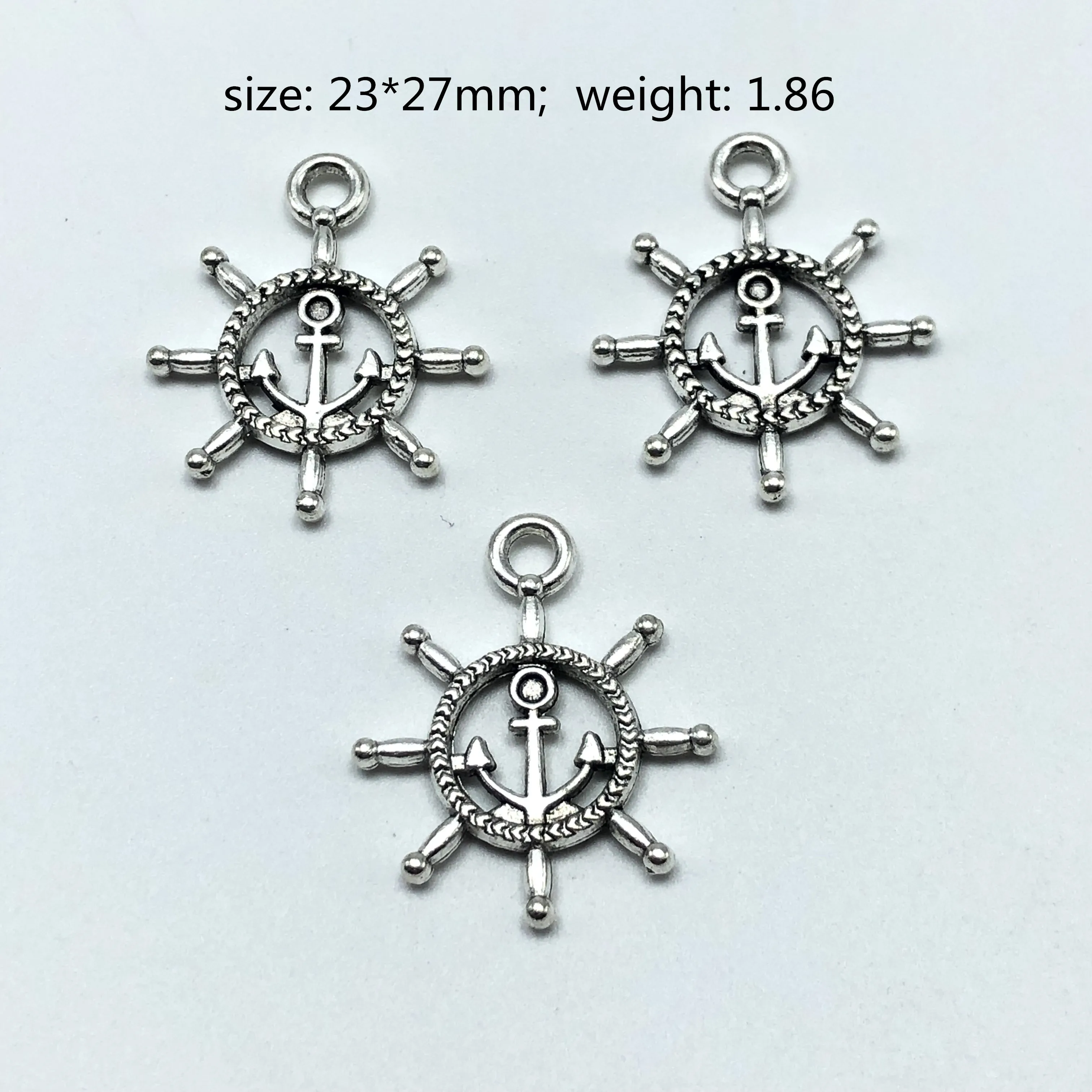 JunKang 10pcs anchor rope sea rudder Charm pendant DIY handmade necklace bracelet findings accessories for jewelry making