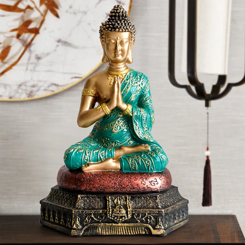 Southeast Asian style Statue of Buddha in the living room of the living room baoping feng shui  Buddha statue of Thailand figure