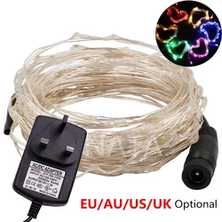 DC12V Silver Wire Fairy String Lights Xmas Garland Light for Christmas Party Wedding Decoration Holiday Outdoor Lamp 10m 20m
