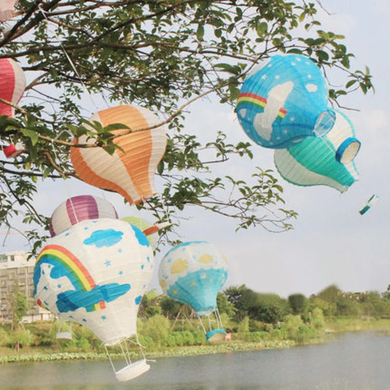 14inch 35cm 1pc Wedding Birthday Decor Hot Air Balloon Paper Lantern Christmas Festival Bar  DIY Hanging Air Balloon Lantern