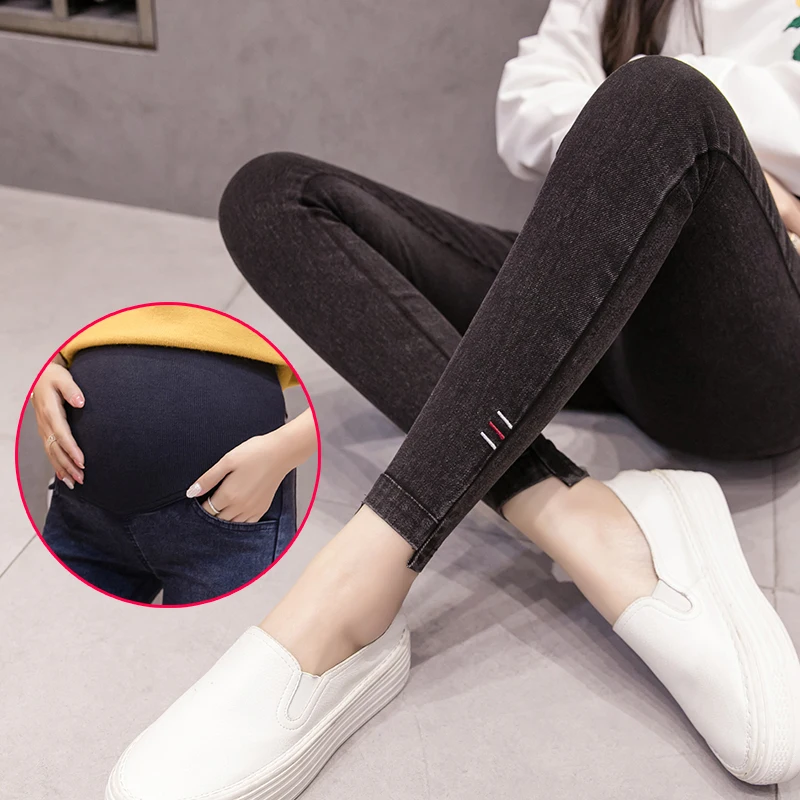 Maternity Pants Woman Ripped Jeans   Trousers Nursing Prop Belly Legging Fashion   Pantalones