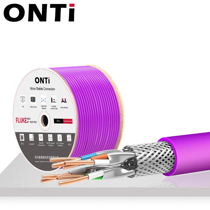 ONTi RJ45 CAT8 SHIELDED CABLE 40Gbps 2000MHz S/FTP 22AWG 4PR OXYGEN-FREE COPPER LSZH ANSI/TIA 568C.2-1& ISO/IEC TR 11801