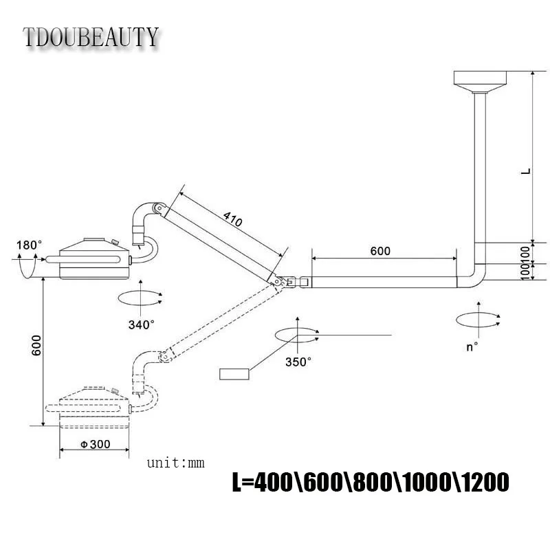 TDOUBEAUTY 72W Super Brightness Surgical Ceiling Lamp Surgical Exam Light LED Shadowless Lamp For Pet Surgery Dental Lighting