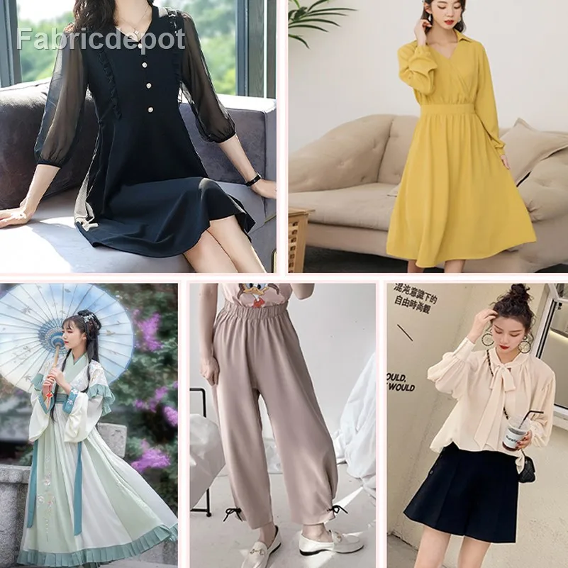 Summer Soft Thin Chiffon Fabric Draping For Sewing Skirt Dress Clothes Lining Fabric By Half Meter