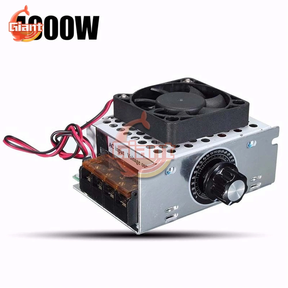 AC 110V-220V 4000W Motor Speed Controller SCR Adjustable Control Dimming Dimmers Voltage Regulator Thermostat Import High-power