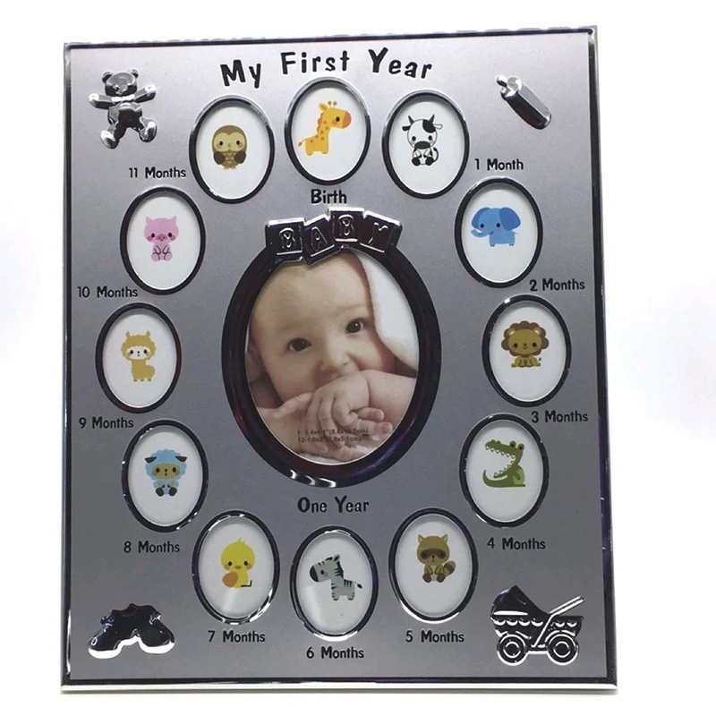 Kids Photo Frame My First Year Baby Gift Kids Birthday Gift Home Family Decoration Ornaments 12 Months Picture Frame