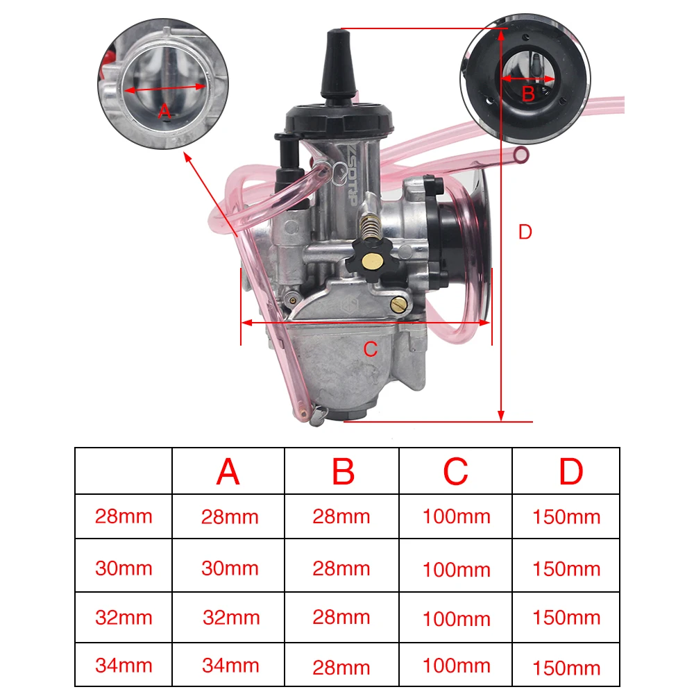 ZS MOTOS For PWK EVO Motorcycle Carburetor KSR 24 26 28 30 32 34mm Carbs Kit 4T KSR EVO Carburetor Carb For HONDA For YAMAHA