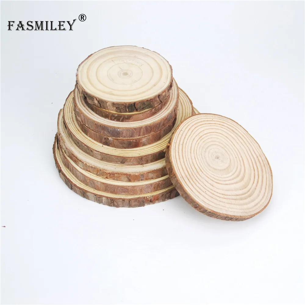 Medium Natural Round Wood Slices Circles Tree Bark Log Discs DIY Crafts Wedding Party Painting Decoration 7-14cm 1pcs wd02