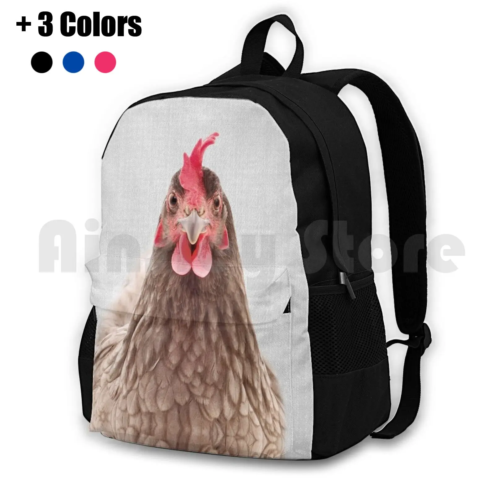 Chicken-Colorful Outdoor Hiking Backpack Waterproof Camping Travel Animal Animals Peekaboo Wild Wildlife Nursery Modern