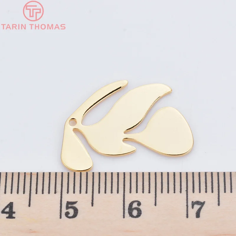 (692)12PCS 21x17MM 24K Gold Color Brass Leaf Leaves Pendants Charms High Quality Diy Jewelry Findings Accessories