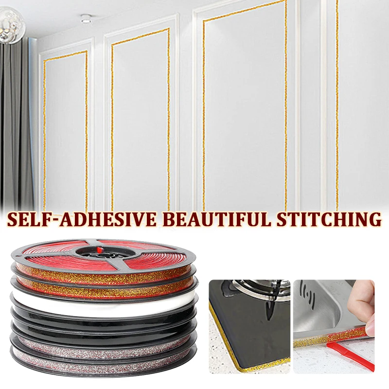 

Self-Adhesive Sealing Strip Tape Waterproof Floor Corner PU Tape Ceramic Tile Edge Tape for Art Labeling DIY 8mm*6m