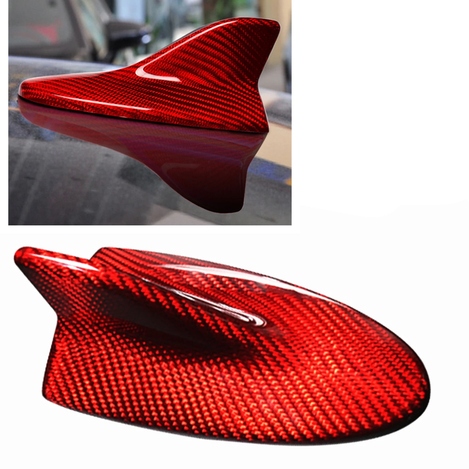 

Roof Shark Fin Antenna Cover For Lexus IS250 ISF IS350 2008-2013 Red Carbon Fiber Car Exterior Dome Antennae Aerial Cap Shell