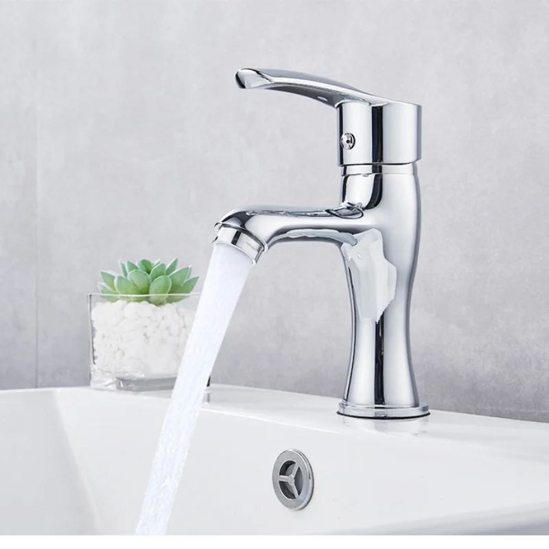 

Classic Single Hole Bathroom Basin Faucet Household Hot and Cold Mixed Water Wash Basin Faucet Zinc Alloy Washbasin Faucet