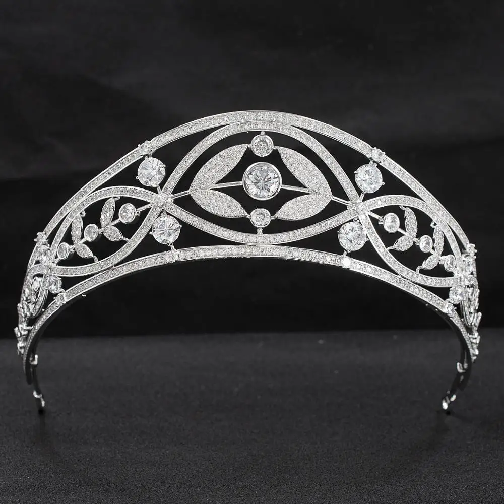 Cubic Zirconia Wedding Bridal Princess Tiara Crown Diadem Women Hair Jewelry Accessories CH10332