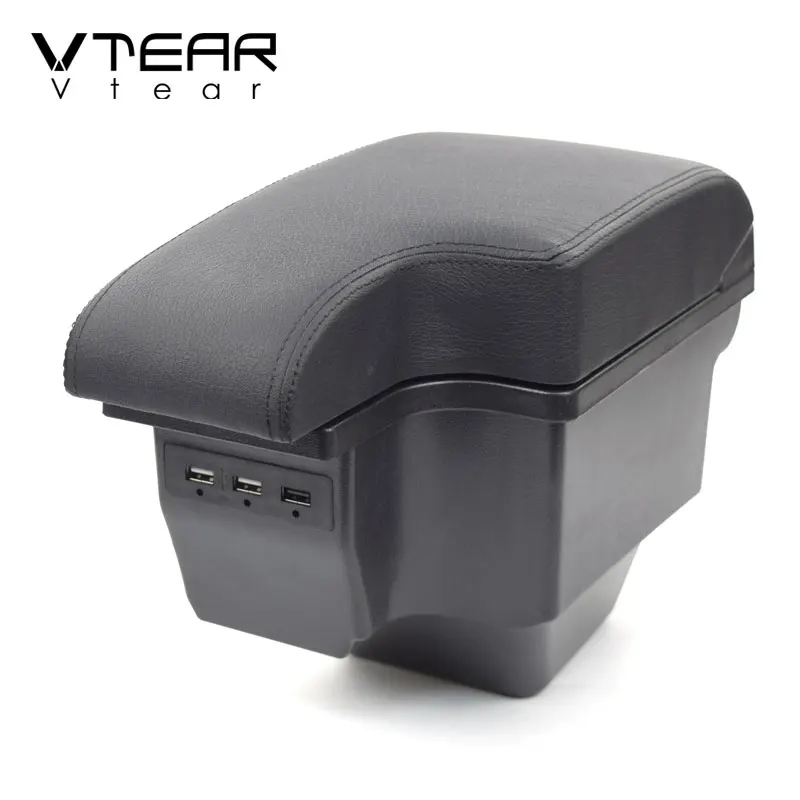 

Vtear Car Armrest Cushion USB Centre Console Storage Box ABS Arm Rest Pad Interior Accessories Decoration Parts For MG ZS 2018