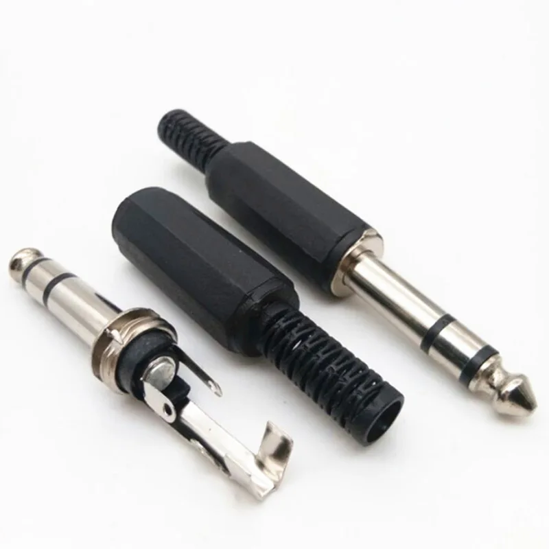 6.35mm 더블 채널 오디오 잭 플러그 헤드폰 수 커넥터 5 개, 6.35mm 스테레오 헤드셋 잭 오디오 케이블 연결 단자