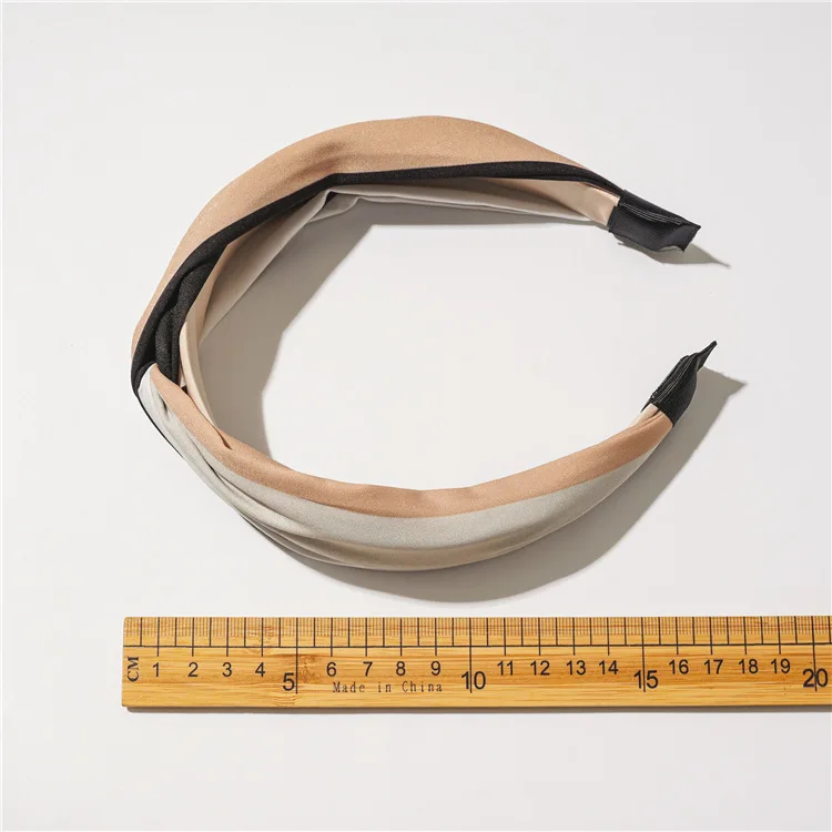 Breite Top Knoten Stoff Haarbänder Für Frauen Kontrast Farbe Tuch Stirnband Lünette Mädchen Haarband Hoop Weibliche Haar Zubehör – Detail 2