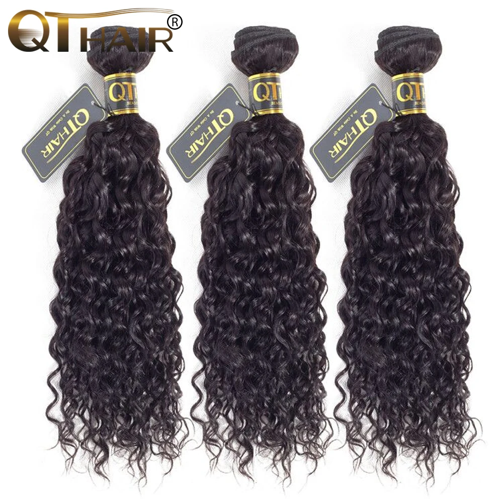 QT Hair Peruvian Water Wave Bundles Human Hair Bundles Remy Hair Weave Extensions 3pcs/Lot Can Be Dyed