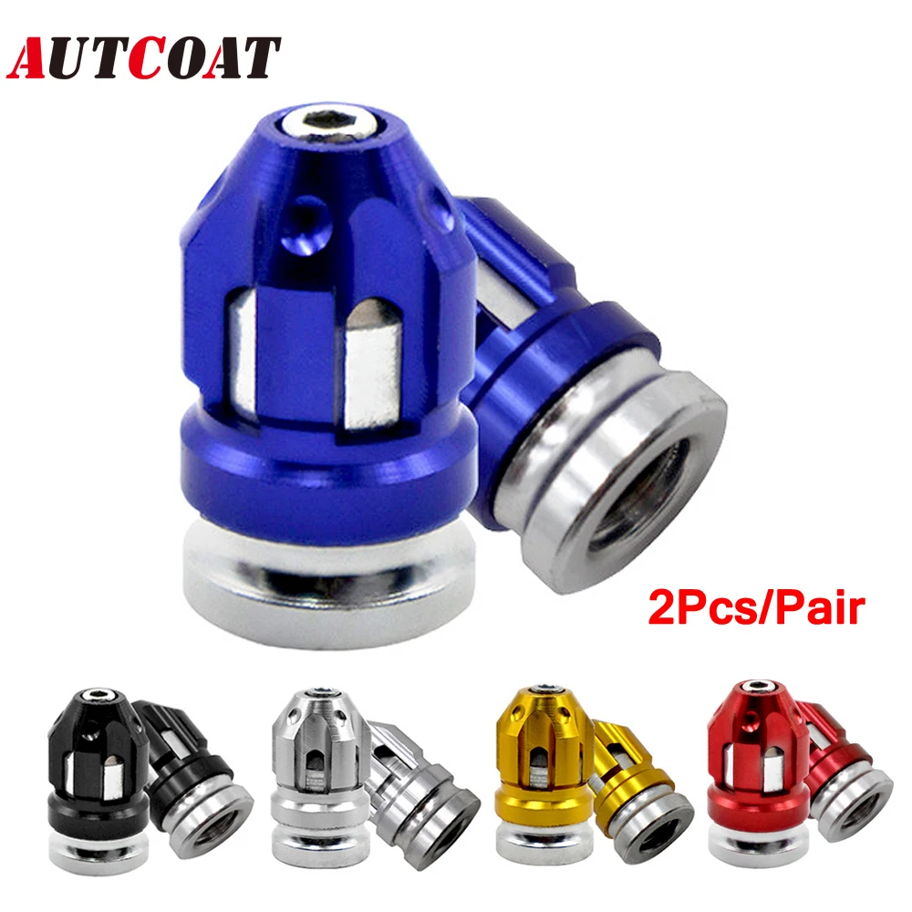 AUTCOAT 2Pcs/Pair Aluminum Alloy Valve Caps Tire Valve Caps Automobile Tire Caps Anti-Leak Valve Suitable For Car Motorcycle