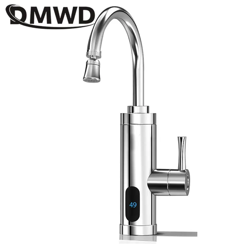 

Stainless steel Instant electric faucet water heater Vientiane Tap Universal tube Temperature Display Hot Water Tankless Heating