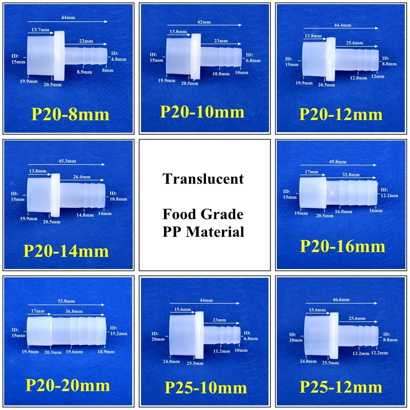 5~200Pcs 20 25mm Flat Mouth To 8~25mm Pagoda Direct Connector Aquarium Tank Air Pump Hose Joint Drip Irrigation Pipe DIY Joint