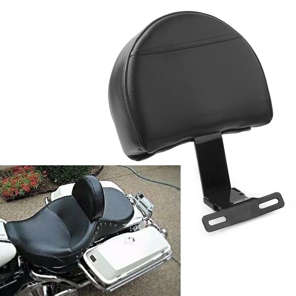 Black Motorcycle Rider Backrest Adjsutable ​For Harley Heritage Softail Classic FLSTC Fat Boy FLSTF 2007-2017