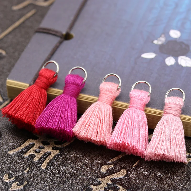 10Pcs 2cm Cotton Hang Ring Short Tassels Trim Pendant DIY Crafts Jewelry Earrings Clothing Home Textiles Fringe Trim Materials