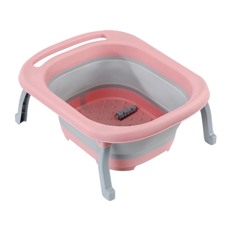 Folding Foot Washing Bucket Foot Soaking Bucket Household Plastic Massage Comfortable Foot Soaking Basin Portable Folding