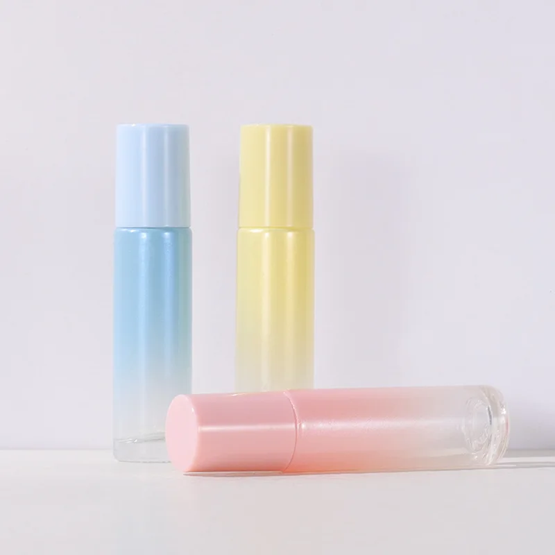 Screen printing custom 10ML Thick Macaron Glass Essential Oils Roll On Bottle Metal Roller Ball for Perfume Aromatherapy