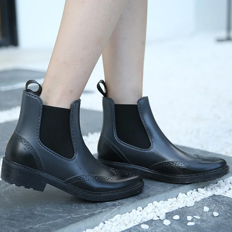 

Pop Short Tube Ankle Water Shoes Ladies Rain Boots PVC Nice Trend non-slip wear-resistant Women Rubber Shoes