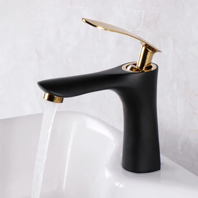 Luxury Basin Faucet SDSN White Gold Bathroom Mixer Faucets Deck Mounted Single Hole Bathroom Faucet Hot Cold Basin Mixer Tap