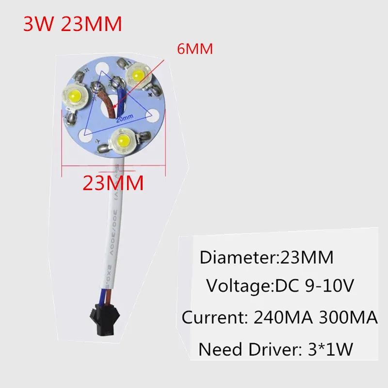 LED 고출력 램프 비즈 라이트, PCB 35mli 칩, 3W, 5W, 7W, 9W, 12W, 15W, 18W, 23mm, 32mm, 50mm, 90mm, 100mm